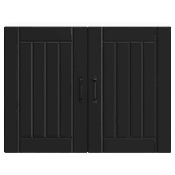 vidaXL Kitchen Wall Cabinet Black Engineered wood Medium