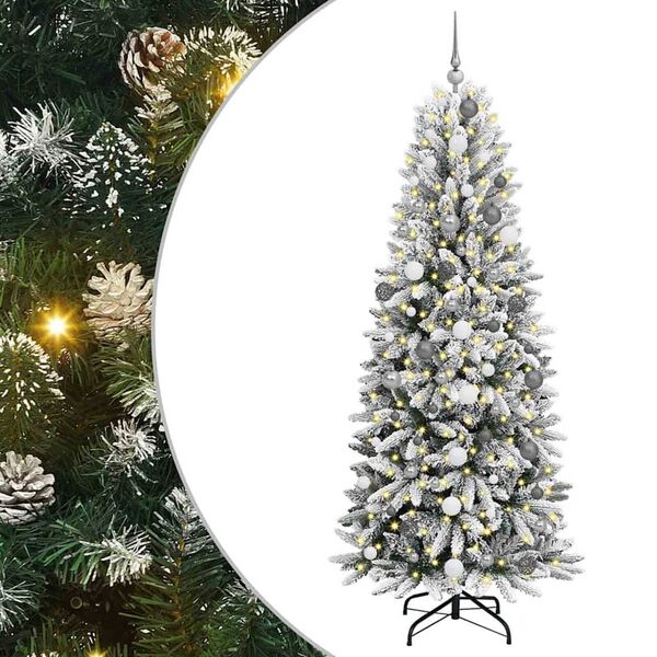 vidaXL Artificial Christmas Tree with 300 LEDs White 82.68 in