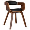 vidaXL Dining Chair Set of 2 Black and Natural Wood