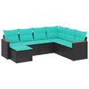 vidaXL Patio Sofa Set Black, Blue