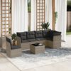vidaXL Garden Sofa Set Grey PE rattan, powder-coated steel, tempered glass