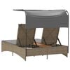 vidaXL Patio Double Sun Lounger Mix Beige
