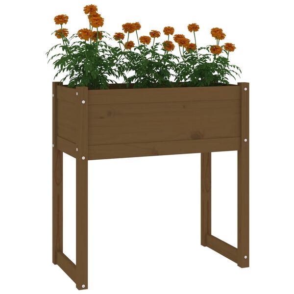 vidaXL Planter Honey Brown Solid Pine Wood Medium Decorative Inlays