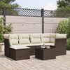 vidaXL Garden Sofa Set Brown Poly Rattan Large Garden Sofa Set