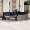 vidaXL 11 Piece Garden Sofa Set with Cushions Grey Poly Rattan