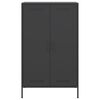 vidaXL Highboard Black Steel Medium Highboard Rectangular Industrial
