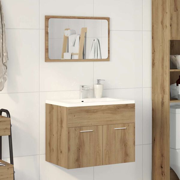 vidaXL 2 Piece Bathroom Furniture Set Artisan Oak Engineered Wood