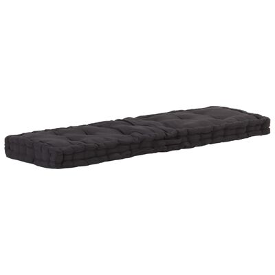 vidaXL Pallet Floor Cushion Cotton 47.2"x15.7"x2.8" Black