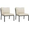 vidaXL Patio Lounge Set Black, Sand Powder-coated steel, Polyester Large