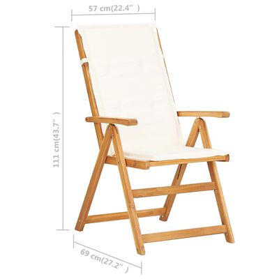 vidaXL Reclining Patio Chairs 2 pcs Brown Solid Acacia Wood