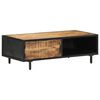 vidaXL Coffee Table Brown Rough Mango Wood, Powder-Coated Steel