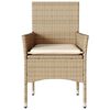 vidaXL Patio Chairs with Cushions 2 pcs Beige Poly Rattan