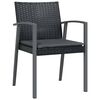 vidaXL Garden Dining Set 7 pcs Black and Grey PE Rattan