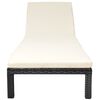 vidaXL Sunlounger Black PE rattan Standard Removable Covers