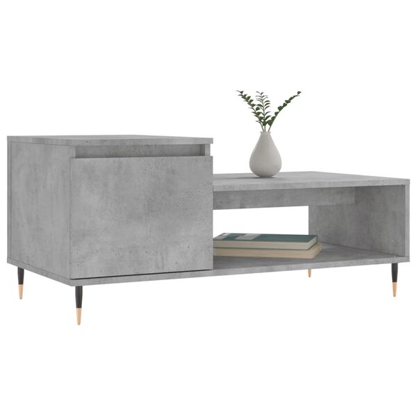 vidaXL Coffee Table Concrete Gray Engineered Wood, Metal Medium