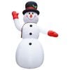 vidaXL Inflatable Snowman White, Black, Red, Orange Polyester Giant