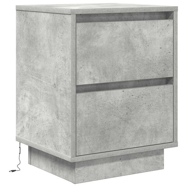 vidaXL Bedside Cabinet Concrete grey Engineered wood Medium