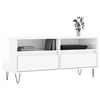 vidaXL TV Cabinet High gloss white Engineered wood, iron Medium
