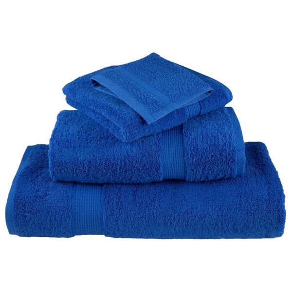 vidaXL Sauna Towel Set of 4 Blue 100% Cotton 31.5 x 78.7 in