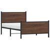 vidaXL Bed Frame Brown Oak Steel, Engineered Wood Single Bed Frame