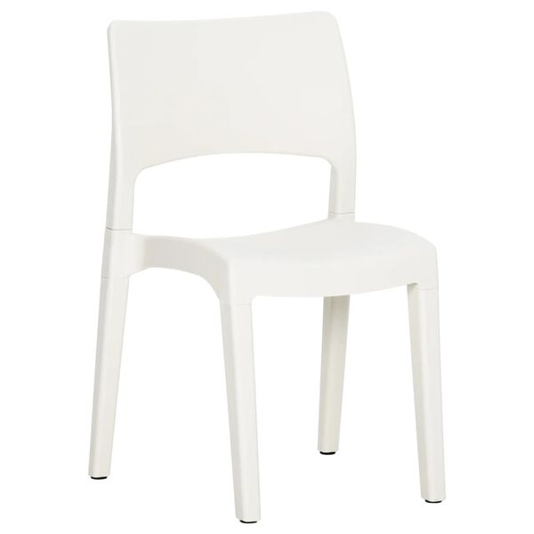 vidaXL Garden Chair Set of 2 White Polypropylene Standard Stackable