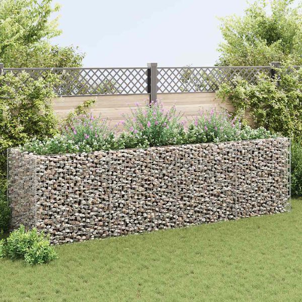 vidaXL Gabion Raised Bed Silver Galvanized steel Large