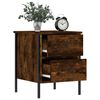 vidaXL Bedside Cabinet Smoked oak Engineered wood, iron Medium