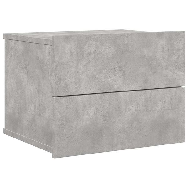 vidaXL Bedside Cabinet Concrete Grey Engineered Wood Small