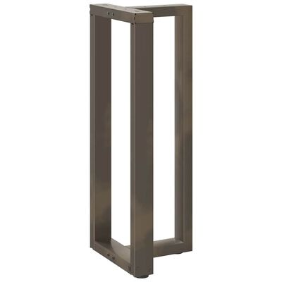 Single brown metal rectangular pedestal leg.