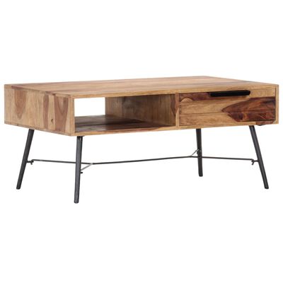 vidaXL Coffee Table 34.6"x21.7"x15.7" Solid Sheesham Wood
