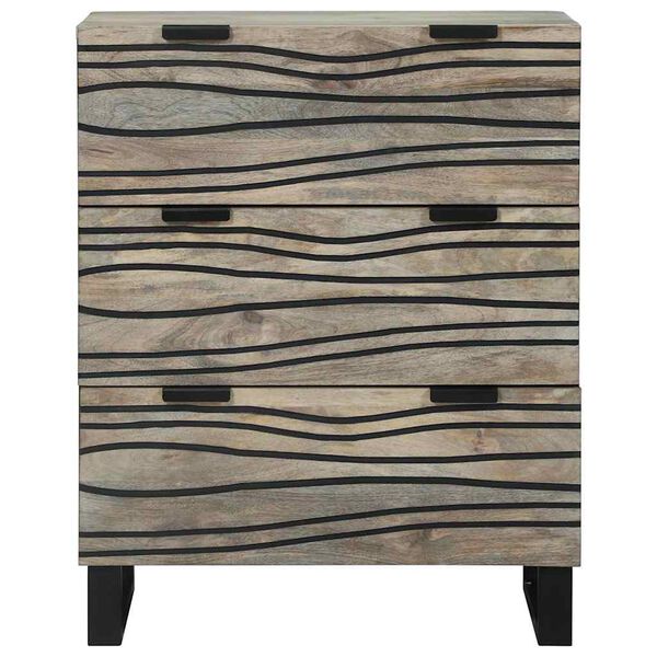 vidaXL Sideboard with Drawer White 60 x 33.5 x 75 cm Solid Mango wood