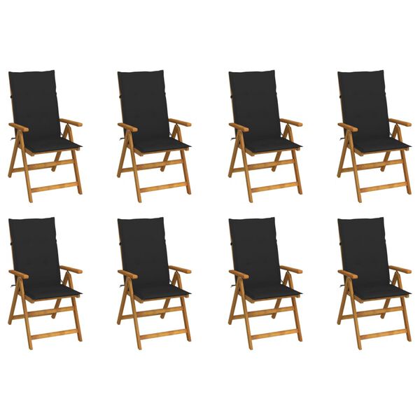 vidaXL Garden Chair Set of 8 Wooden Brown