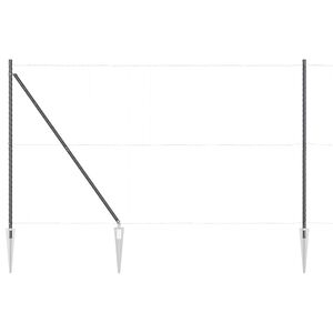 vidaXL Fence Posts Manual 13 pcs Gray Ø32mm 180 cm Galvanized steel