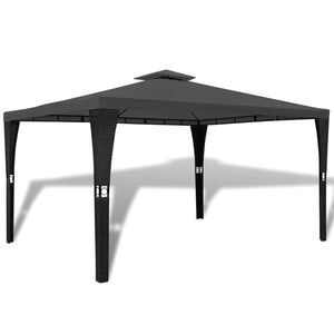 vidaXL Gazebo Dark grey roof, black frame
