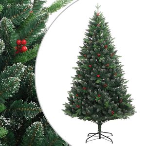 vidaXL Artificial Hinged Christmas Tree Green PVC, PE, Metal Large