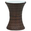 vidaXL Garden Side Table Brown Poly rattan, tempered glass Small