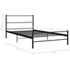 vidaXL Bed Frame Black Metal Twin Durable Bed Frame Rectangular