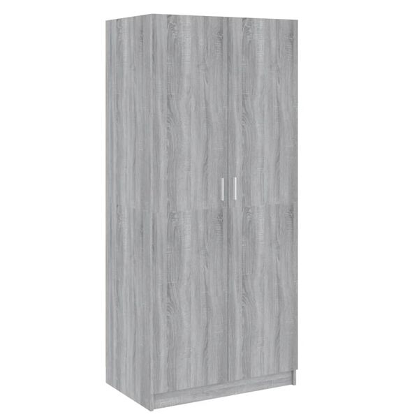 vidaXL Wardrobe Grey Sonoma Engineered Wood Regular Wardrobe