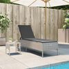 vidaXL Sun Lounger Set of 2 Light grey Poly rattan Large