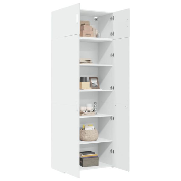 vidaXL Storage Cabinet White 31.5"x16.7"x88.6" Engineered Wood