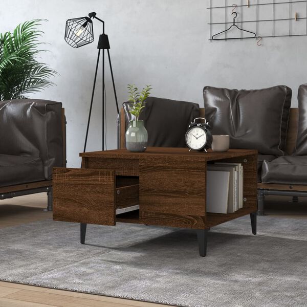vidaXL Coffee Table Brown Oak Engineered Wood Small Coffee Table