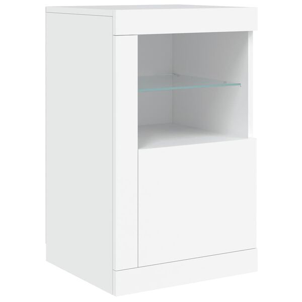 vidaXL White Side Cabinet Engineered Wood Medium Storage