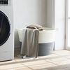 vidaXL Laundry Basket Grey and White &Oslash;23.6x14.2" Cotton