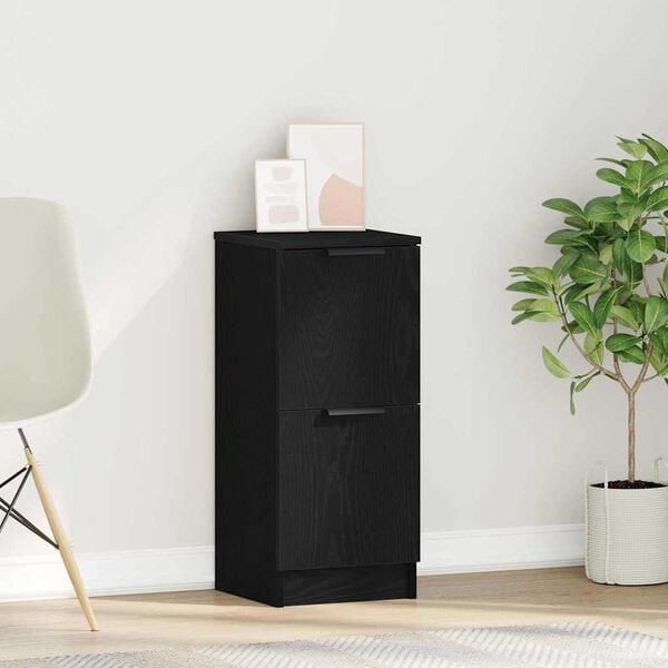 vidaXL Sideboard Black oak 30 x 30 x 70 cm Engineered wood