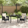 vidaXL Garden Dining Set with Cushion 9 pcs Black Poly Rattan