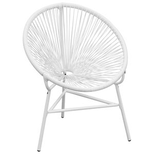 vidaXL Garden Chair White PE Rattan, Powder-Coated Steel Medium Tough