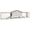 vidaXL Rabbit Hutch Mocha and White Solid Pine Wood Large Doors