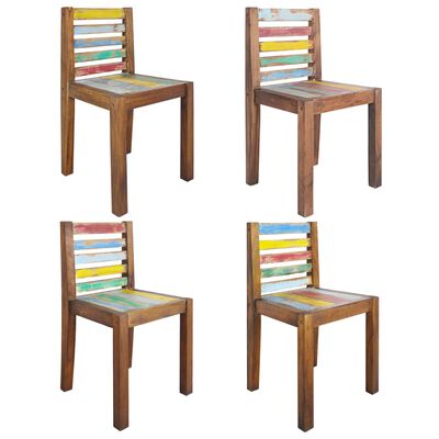 vidaXL Dining Chairs 4 pcs Solid Reclaimed Wood