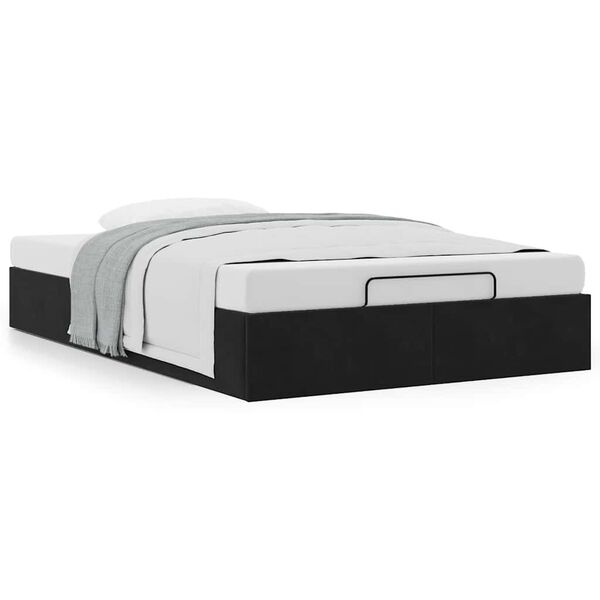 vidaXL Ottoman Bed Frame Black Velvet, Metal, Plywood, Engineered Wood