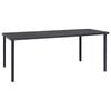 vidaXL Garden Dining Set Black Steel 74.8 x 35.4 x 29.1 in. table